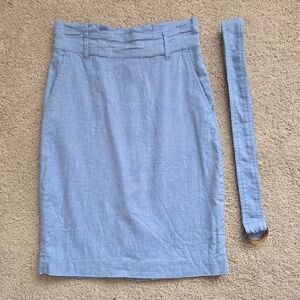 Ann Taylor Light Blue Pencil Skirt with Belt